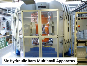 Six hydraulic ram multianvil apparatus (at Bayerisches Geoinstitut)